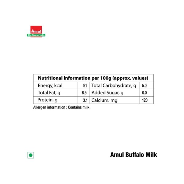 Amul Buffalo A2 Milk (500)ml - Image 3
