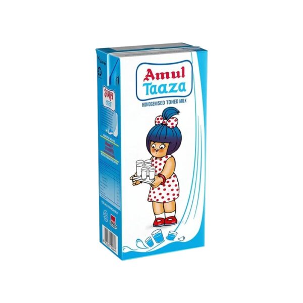 Amul Taaza Homogenised Toned Milk (1ltr)