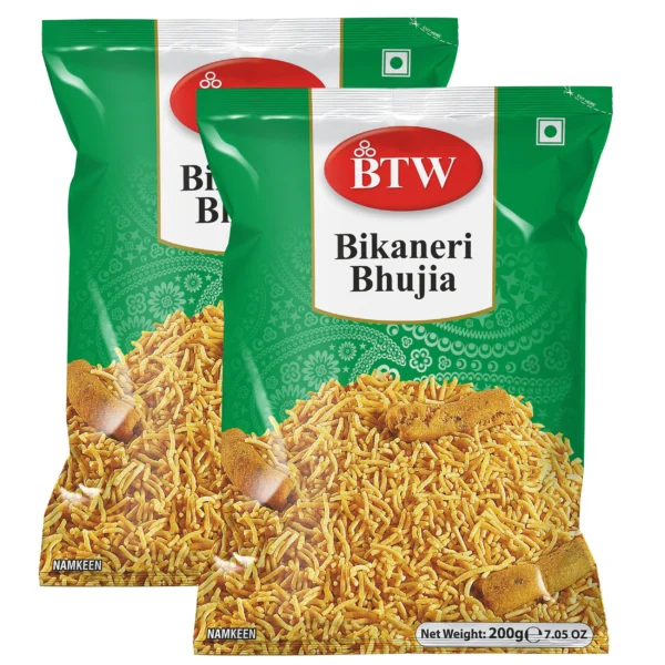 BTW Bikaneri Bhujia Namkeen 400g (200g X 2) | Tasty Namkeen Bhujiya Indian Snacks
