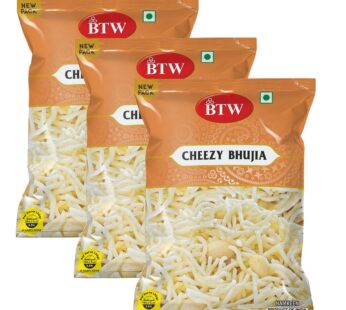 BTW Cheezy Bhujia Namkeen 450g (150g X 3) | Tasty Namkeen Bhujiya Indian Snacks