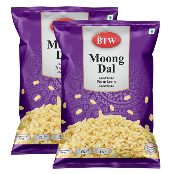 BTW Moong Dal Namkeen 400g (200g X 2) | Tasty and Crunchy Indian Tea Time Snack | Crispy Moong Dal coated with salt