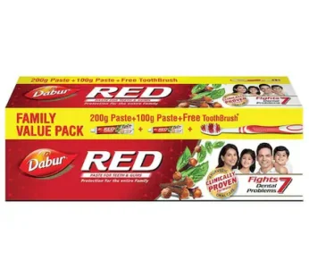 Dabur Red Toothpaste (200+ 100) g (With Free Toothbrush)