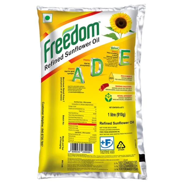 Freedom Refined Sunflower Oil 1 L - Image 2