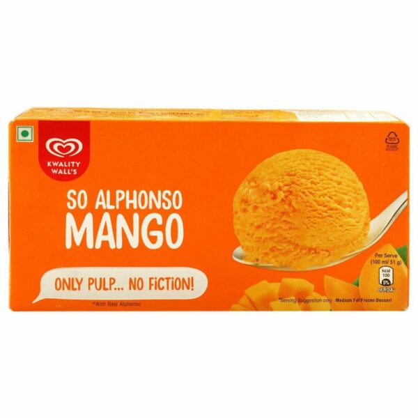 Kwality Wall's So Alphonso Mango Ice Cream 700 ml (Carton)