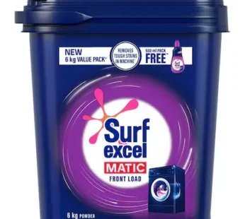 Surf Excel Matic Front Load Detergent Powder (6 kg + Free Liquid Detergent 500 ml)