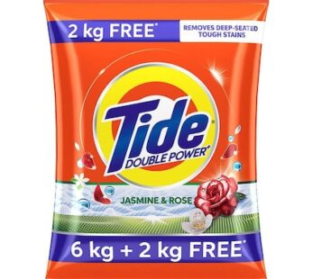 Tide Plus Double Power Jasmine & Rose Detergent Powder 6 kg (Get Extra 2 kg Free)